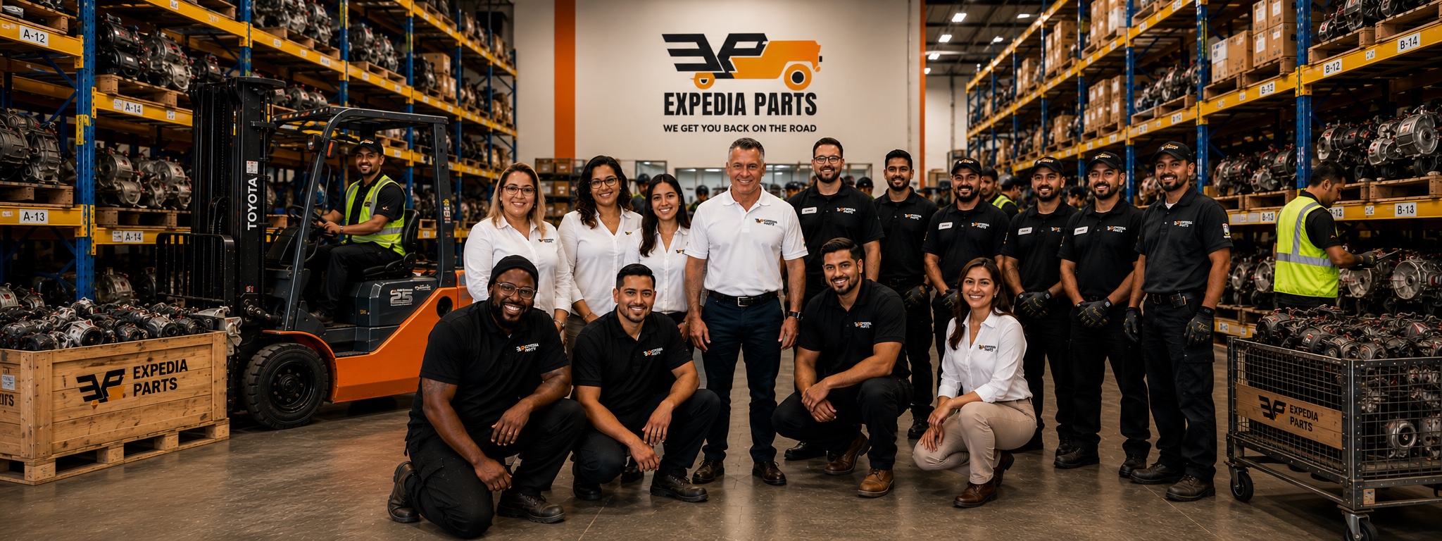 Expedia Parts team in the warehouse — We get you back on the road